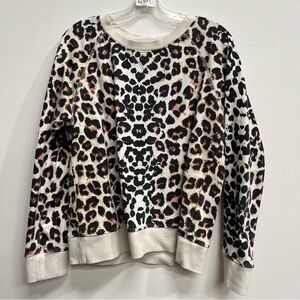 Mother Denim Sweatshirt Size M Leopard Print, Don’t Sweat It, 100% Cotton, USA